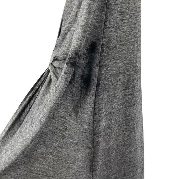 Gray High Low Knot Front Top Midi Length Burnout Short Sleeve Olive+Oak Size S - Picture 6 of 9